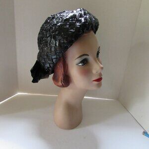 SALE  Vintage Mr John Classic Breton Style Black Cello Hat